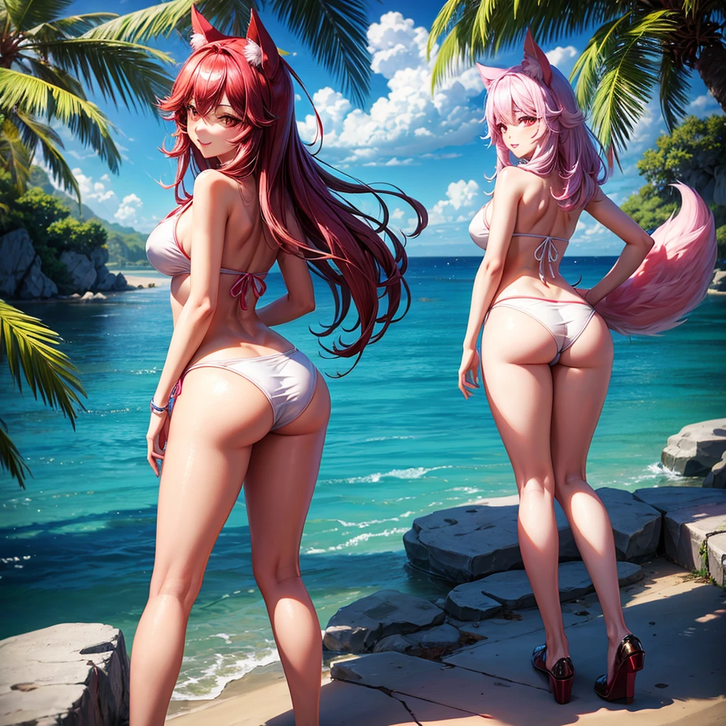 Ahri in bikini with ass in front of the camera like a dog