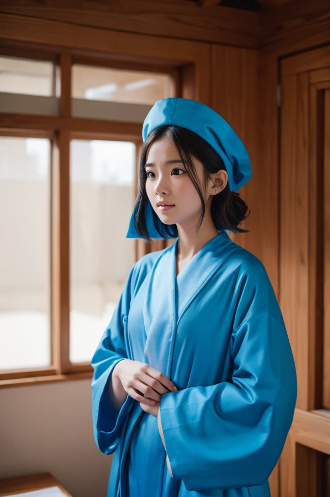 Girl in blue robes