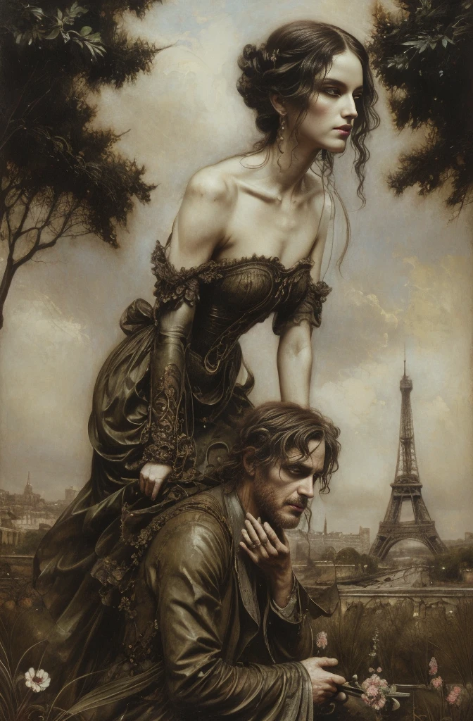 美しいOil画, Adventures, 1920年代のParis, Beautiful man and woman facing each other, Man and woman break up scene, The Separation of Lupin and Countess Cagliostro, Sharp contours, Nostalgia: Ezbians everywhere, Outdoor, Paris, Montmartre, Tom Bagshawにインスピレーションを受けた美術作品, Artstation Contest Winner, Gothic art, style of Tom Bagshaw, Tom Bagshaw donato giancola, Tom Bagshaw style, artstyle Tom Bagshaw, Tom Bagshaw. Oil絵, in style of Tom Bagshaw, Tom Bagshawに触発されたデジタルアート, tumbler, Gothic art, Tom Bagshaw donato giancola, style of Tom Bagshaw, Tom Bagshaw. Oil, Tom Bagshaw style, Brad Kunkle Elson Peter, Tom Bagshaw portrait, adi granov, artstyle Tom Bagshaw, Nick Alm, Digital art by Ludwik Konarzewski, Featured on cgsociety, Gothic art, photography of albert watson, albert watson, Paolo Roversi, ナタリー・ショウ Tom Bagshaw, Vrop and Andrey Ryabovitchev, steven meisel, tumbler, Figurative art, ,Beautiful and expressive digital art, Beautiful artwork illustration, wonderful, Cool Beauty, Highest quality, Official Art