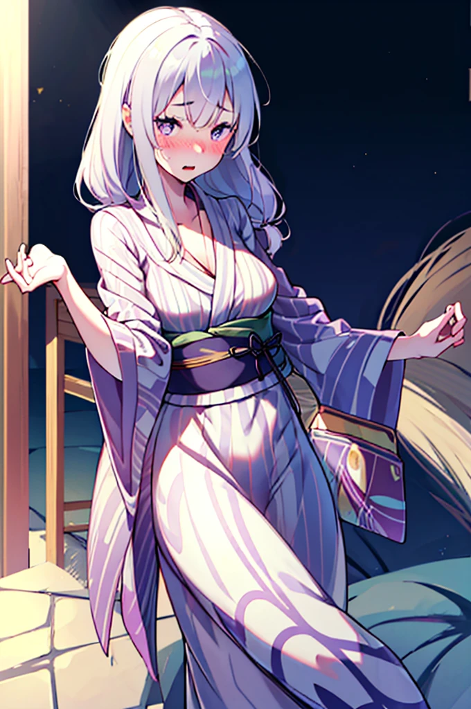 Acme Face、Random pose、Undressing、nsfw、yukata、yukata、Light silver hair、Semi-long hair、Summer festival、night、、Pale purple eyes、show off breasts、nose blush、1 boy、bitch、POV shooter、blush、Embarrassed look、saliva、1 boy、POV shooter、Chest grab、Small breasts、手でhide、skill、、hide、、blush、、Embarrassed look、、blush、、Perfect hands、Fine hand、、Good hands、Summer festival、night、Light silver hair、Semi-long hair、Summer festival、night、、Pale purple eyes