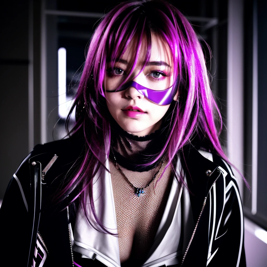 フェイスペイントをしたサイボーグのBeauty, whole body, cyber punk, Fashion Model, Beauty, Francis Bacon's painting style