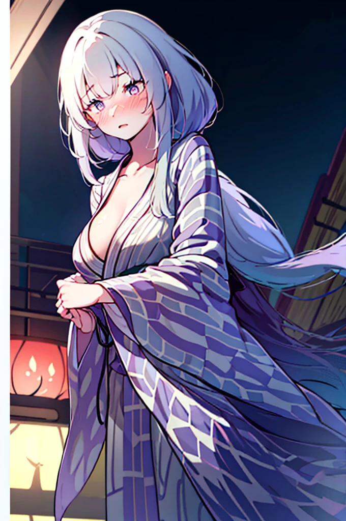 Acme Face、Random pose、Undressing、nsfw、yukata、yukata、Light silver hair、Semi-long hair、Summer festival、night、、Pale purple eyes、show off breasts、nose blush、1 boy、bitch、POV shooter、blush、Embarrassed look、saliva、1 boy、POV shooter、Chest grab、Small breasts、手でhide、skill、、hide、、blush、、Embarrassed look、、blush、、Perfect hands、Fine hand、、Good hands、Summer festival、night、Light silver hair、Semi-long hair、Summer festival、night、、Pale purple eyes