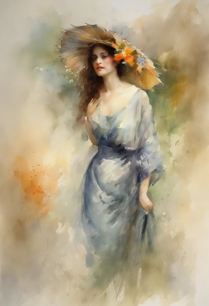 Simple watercolor painting, poster for, Romantic Taisho, picaresco, retro, The tattoo, fully body, High definition