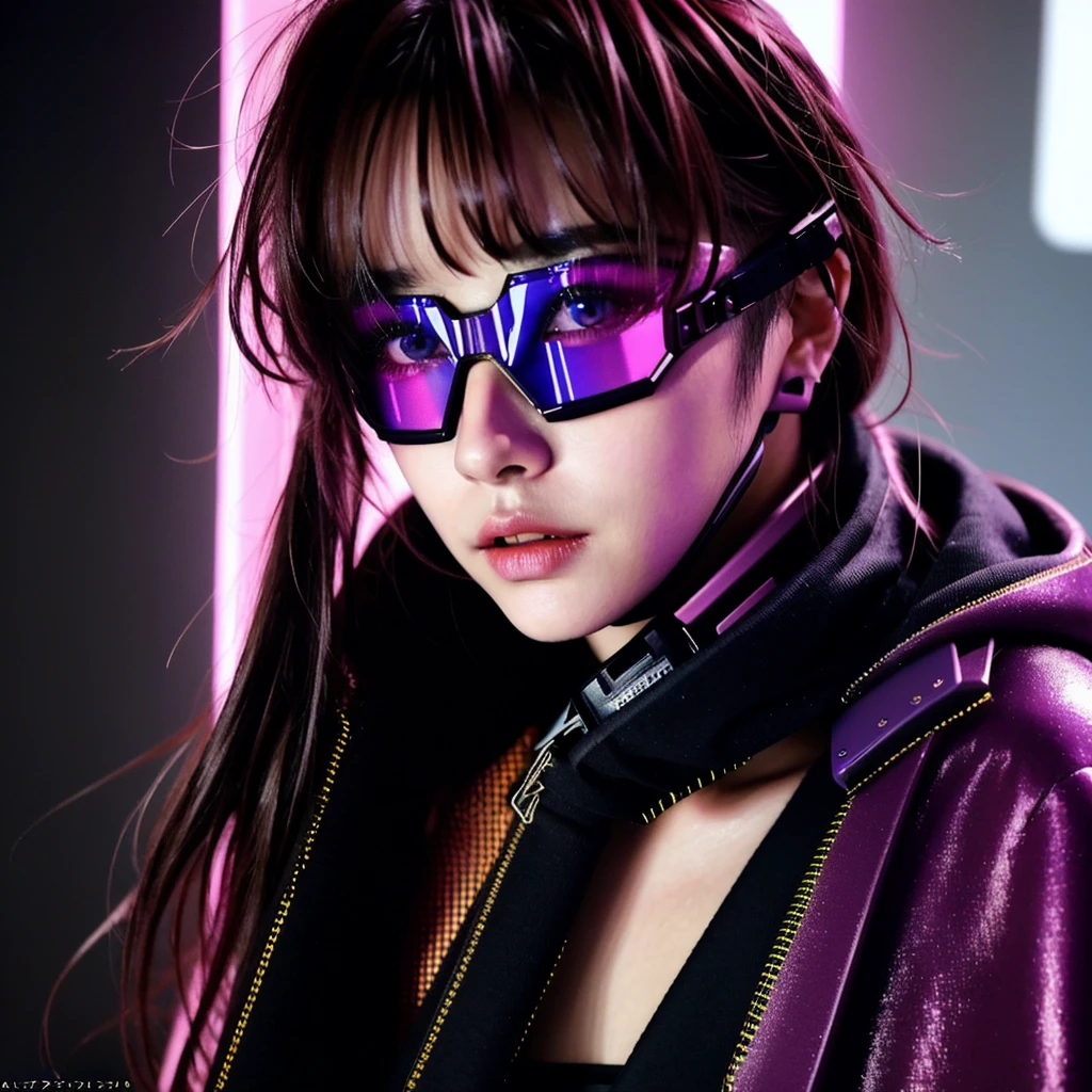 フェイスペイントをしたサイボーグのBeauty, whole body, cyber punk, Fashion Model, Beauty, Francis Bacon's painting style