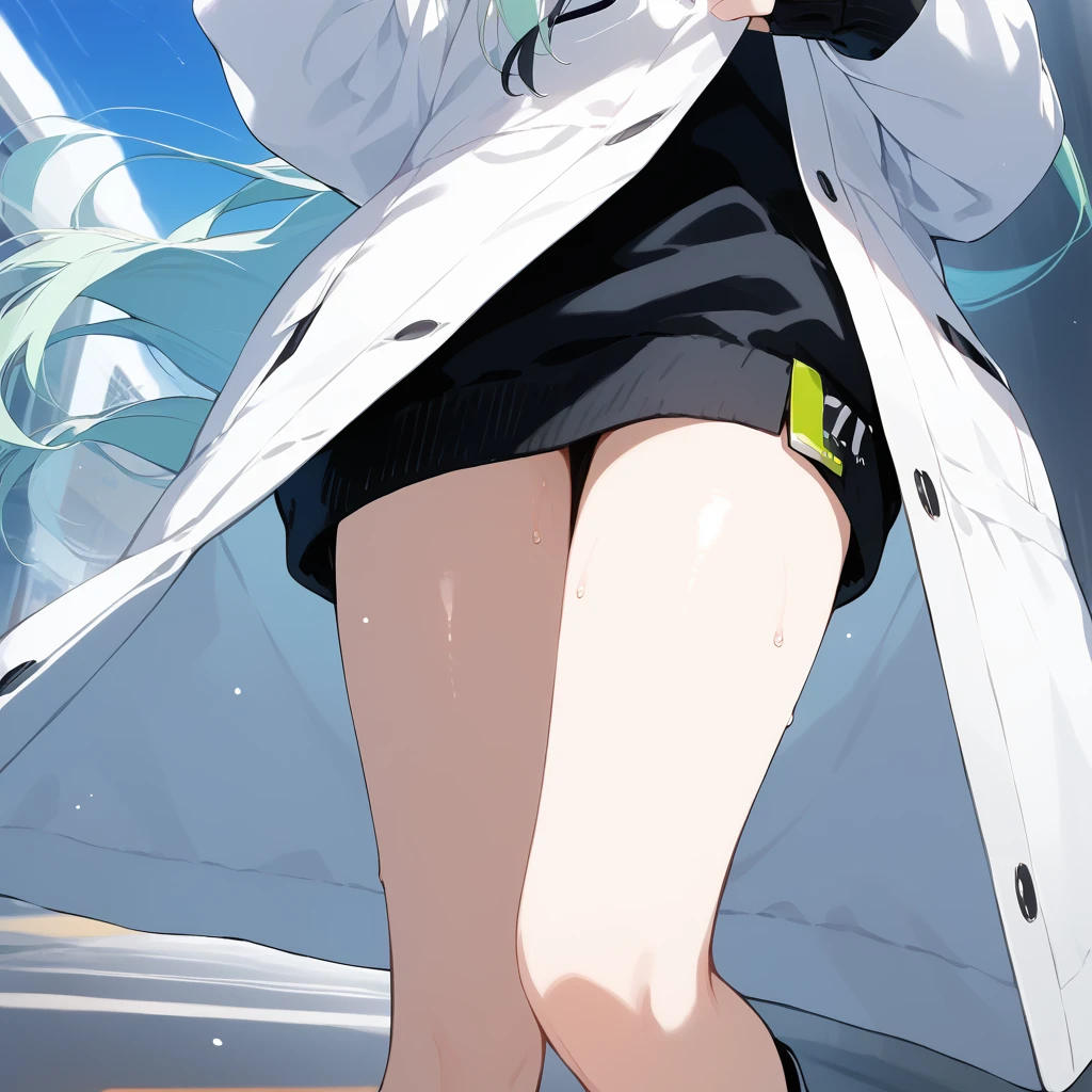 score_9, score_8_up, score_7_up, source_anime, best quality, masterpiece, official art, absurdres, highres, ultra-detailed,waifu2x,Collection: Slice of Life,break,1girl, hare \(blue archive\),green eyes, white hair,ponytail,halo,hairclip,(white jacket:1.2),black hoodie,long sleeves,black footwear,sweat, open mouth, (yawn:0.3), sleepily, outdoors, wind, break,dewy skin, perspiration on the skin,skin texture, fine lines, pores, natural imperfections,light reflections, glossy skin, shiny skin,break,(clear line illustration:1.2),very high resolution, very aesthetic, Best sexual lighting powered by famous artist, 8k,cute picture,beauty illustration,photoshop_(medium),,(Detailed Lighting),best anime 8k konachan wallpaper, pixiv contest winner,