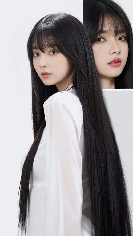 (Two identical twin hair models in the same space, 同じ四つん這いのTemporarily stopをとる:1.6)　((同じ四つん這いのTemporarily stopをとる二人, Shooting from the same angle:2.0))　(The two are identical clones, Wear the same clothes, Temporarily stop, Hairstyle, exterior.:1.5)　((They are try to show off their hair as much as possible., 同じ四つ足のTemporarily stopをとる:1.6))　((長い黒髪のbeautiful24歳の美髪モデル, girl with super length Hair, extremely length Hair, extra length Hair, very long, Flowing Hair, very length Hair, length Hair girl, very long, Flowing black hair, length Hair windy, very long黒髪, length, Flowing Hair,Incredibly long-lasting hair, length Hair!!!!　Her Highest quality hair is long and straight., very long, Highest quality black hair, length hair in the center, Highest quality long straight hair, length, straight, beautiful, High quality hair, length and free black Highest quality straight hair, length Hair, length and straight, Highest quality black hair, Perfect silky straight hair of the Highest quality, straight, Highest quality black hair, length black straight hair, length, Thin black hair　Her hair is long and straight, very long black hair, length hair in the center, length straight hair, length, straight, beautiful hair of the Highest quality, length Hair, length, straight black hair, length and free straight black hair, straight black hair))　(Her bangs are perfect.:1.3)　(White wall background:1.8)　(日本で最もセクシーでbeautiful24歳の美髪モデル)　(She looks at the viewer with a very captivating expression.....)　((Highest quality)), ((masterpiece)), (Familiar)　(Get used to it)　Perfect Face　　(Her skin is a typical Japanese skin color......、And very detailed)　　(Big Breasts:1.3)　(彼女はbeautiful顔と日本人の一般的な体型をしている..., Narrow eyes)　(彼女は完璧なbeautifulメイクと顔を持っています　Lipstick is light red　A solid eyeliner)　((Rich 1.4))　(Extremely detailed 8K)　(Ultra-fine skin texture 1.4)　(Actual, Vibrant:1.4), double eyelid　Sharp focus:1.2、Beautiful woman:1.4　Dynamic Lighting　(Genuine RAW photos taken by professional photographers)　　Professional Hair Shine.　(She has a bright and cheerful face)　　(((途方もなくlength黒髪 1.3)))　(length, Shiny black hair, その女性はlength黒髪をしている, length黒髪, 腰までlength髪, very length黒髪, 太くShiny black hair, black silky hair, length and shiny hair, length黒髪, length, Flat Hair　Ridiculously long hair, Black shiny hair, Very shiny, 異常にlength髪, 厚く輝く異常にlength黒髪,Jet black silky hair　Her hair is とてもlength and straight　length, Voluminous black hair that reaches down to her ankles　unusually long black hair, unusually long black hair, very long黒髪)　(Her face is slim and dignified.., length, Narrow eyes..々Nice face)　(They are are&#39;They are&#39;They&#39;re both wearing the same white lingerie:1.5) ,Lying on her back in bed, sleeping in bed, looking a little sleepy, with her hair spread out in a sexy pose.