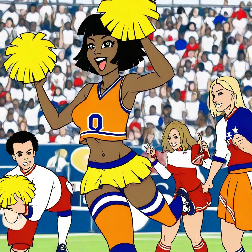 african-american cheerleading squad