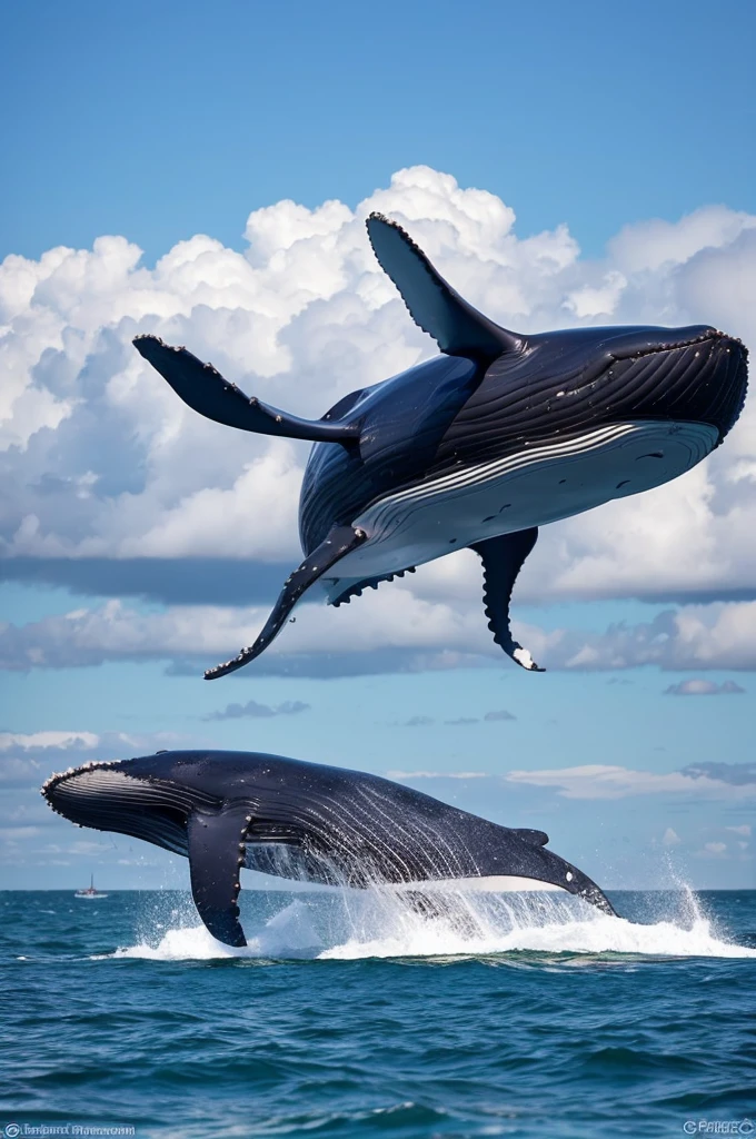 A huge whale-shaped flying boat