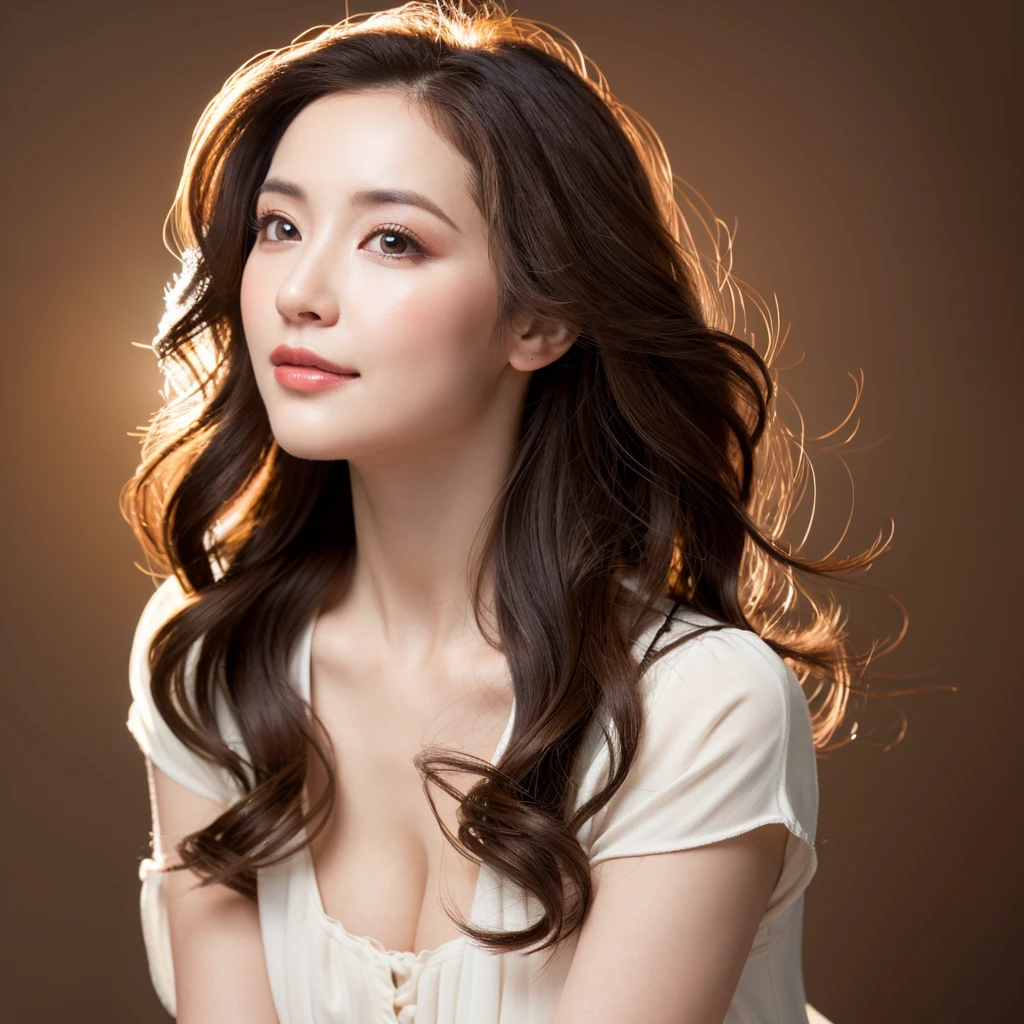Beautiful mature woman with beautiful wavy long hair, she is alluring, Ultra-high resolution,(Realistic:1.4), ((Highest quality)), ((masterpiece)), (be familiar with),