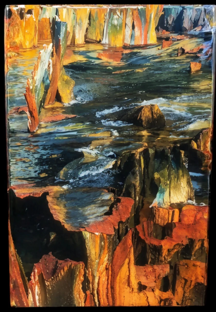 Beautiful scenery of lakes and mountains,Sparkling water surface,Colorful and distinct,Clear changes in light and shadow,Delicate and smooth watercolor painting