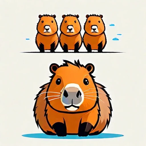 Below Huddled Cute capybaras