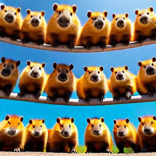 space Below Huddled Cute capybaras