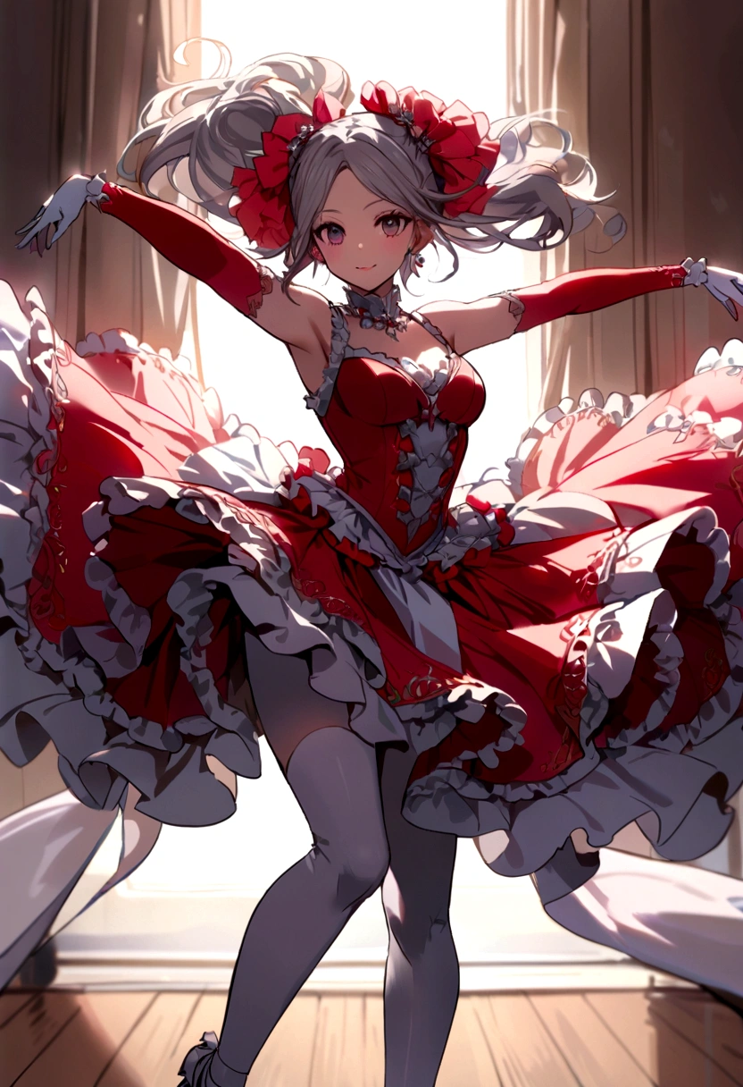 Woman dancing cancan dance