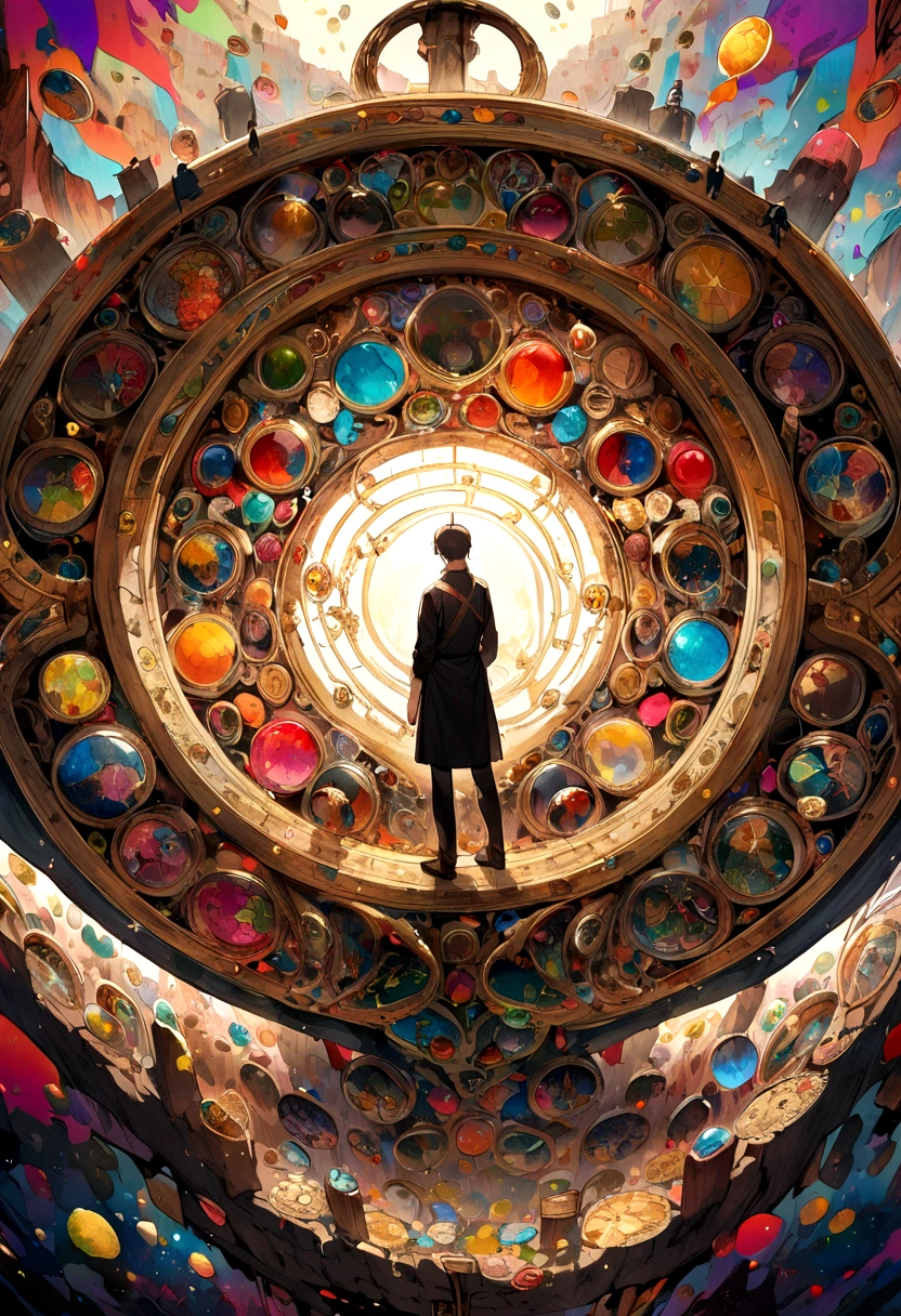 Place a golden circle around the boy