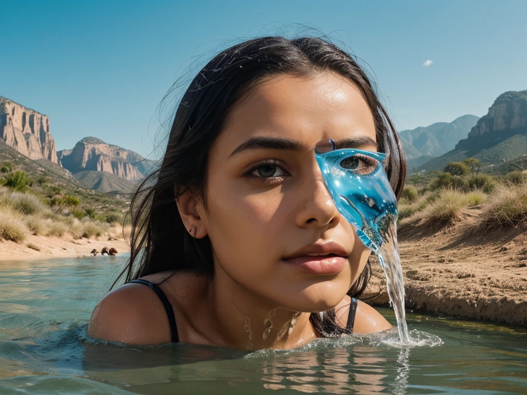 (high detail face) adorable latina wife taking selfie of herself ((tiniest-tits, dark thick-nipples))(very dark nipples) and her pointiest-tits, 1990s cell phone quality, aboard a small fishing boat in the ocean