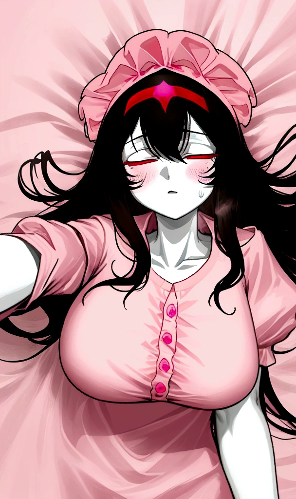 [GENERATED BY 7th anime XL-Pony A:100] (score_9,score_8_up,score_7_up,score_6_up),masterpiece,best quality, source anime, rating_explicit, ukkripony, 1girl,v arms, bent over, penis, fellatio, (deepthroat:1.3) (deep penetration:1.3), hands on sheets, pov,(close-up face:1.2), girl on top BREAK girl, 18 yo, (:1.3), (large breasts:1.3), (black hair:1.2), (medium long hair:1.2), (hair between eyes:0.5), (straight hair:1.3), grey eyes, (tareme:1.3), half-closed eyes, blush, heavy breathing, sweat, saliva trail, BREAK nurse, maid headdress, (pale pink shirt dress:1.5), short sleeves, puffy sleeves, (pale pink pencil skirt:1.2), (red neck narrow ribbon), (white collar:0.9), collarbone, button gap, white pantyhose, white cuffs, BREAK indoors, (infirmary, hospitary bedroom:1.3), white wall, BREAK (male is nude, lying on back)