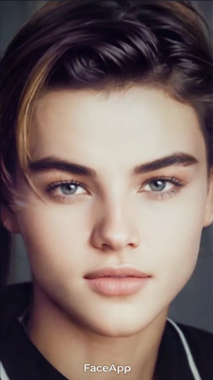 Give him Adriana lima's eyes shape and a longer less wide skull. Make the jaw sharper. And chin in inverted triangle shape