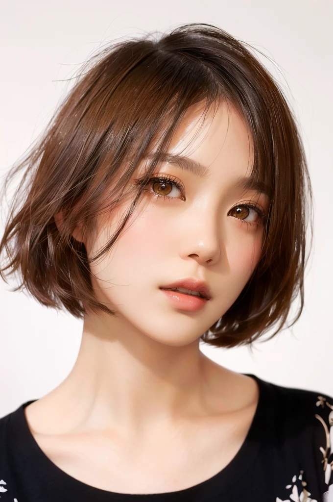 Cut your hair short、There is a woman wearing a black shirt, Short hair, Ayaka, Chin-length hair, short～Medium Hair, Chie Yoshii&#39;s Style, ジェルを使ったshortヘア, Young and pretty Asian face, Bobcut, ミディアムshortヘア, Chiho, Japanese Model, Young Asian Woman, Beautiful Japanese girl face