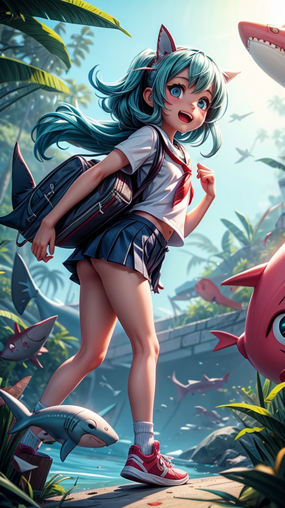 Shark Girl、Going to school