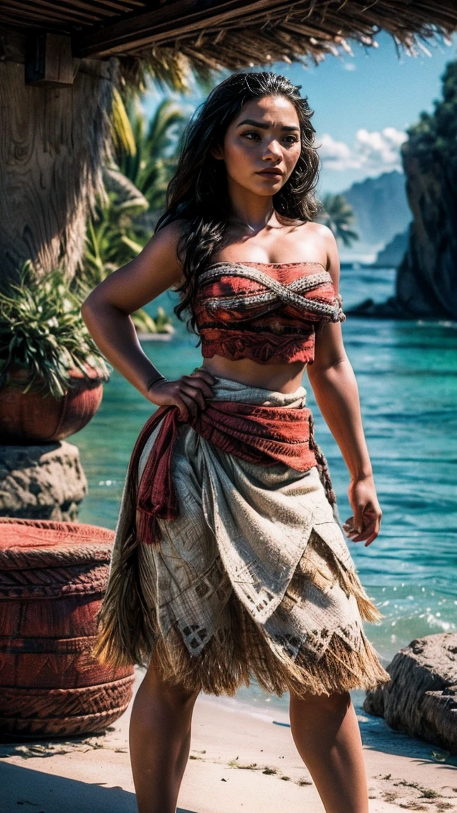 Sexy hot Moana full body view standing pose sharp focus cgi, photorealistic, high detail, realistic, masterpiece, absurdres, best quality, HDR, high quality, high-definition, extremely detailed, 8k wallpaper, intricate details, 8K uhd, Full-HD, (realistic photo:1.2), contrast, harsh lighting, cinematic lighting, natural lighting, hard light, backlighting, global illumination, ambient occlusion