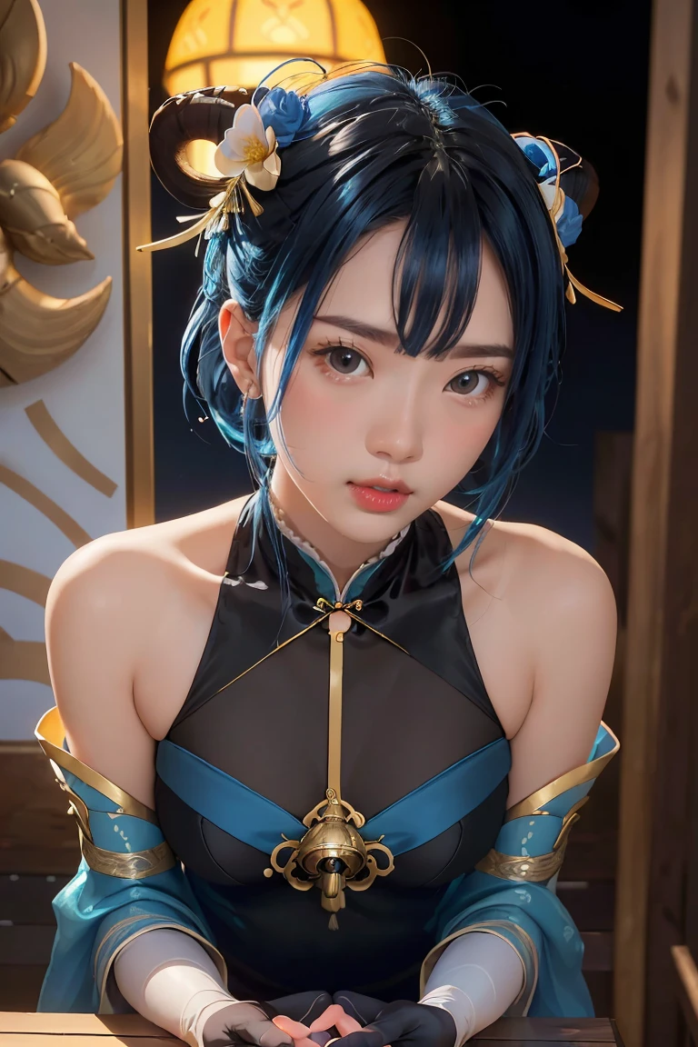 Highest quality,masterpiece,Very detailed, 8K,Beautiful Japan woman at 32 years old:1.5, Small face, Black Hair, (Detailed glamorous light blue magical girl heroine slime-like costume:1.5), Ecstatic expression、 Breast Augmentation Surgery, Very detailedな臭い脇の下、 Very pleasant expression