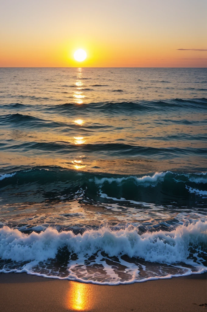 Create a sunset at sea