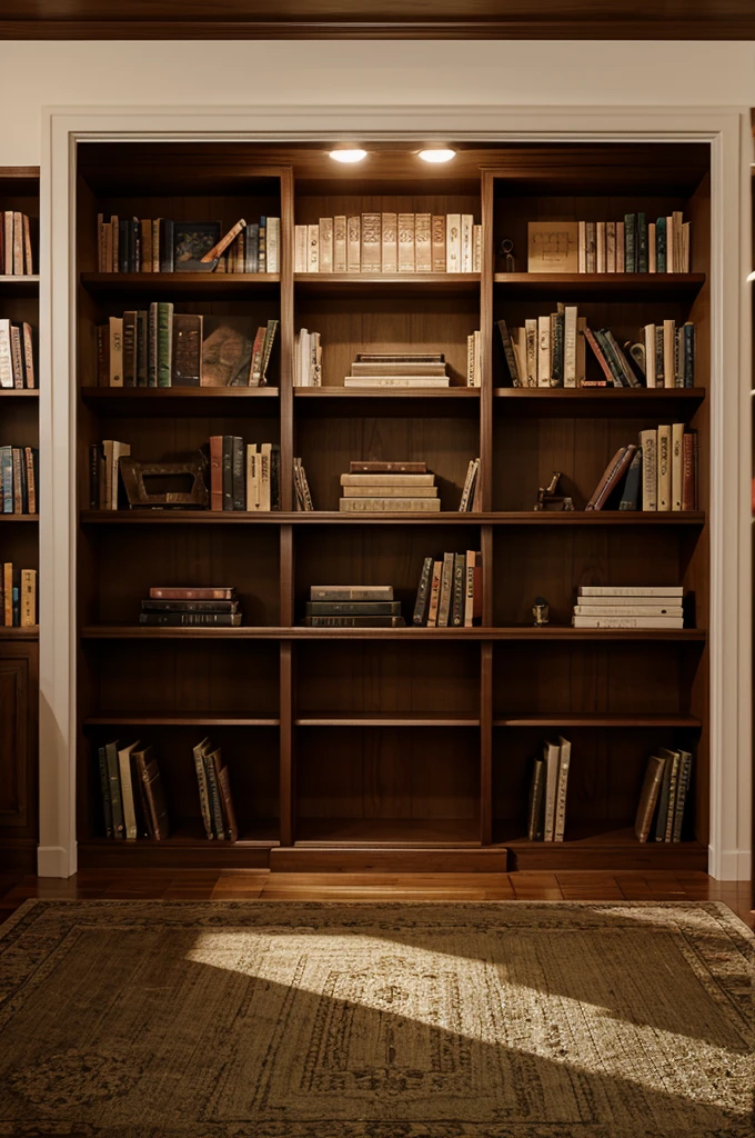 illustration of a cozy room with many bookshelves