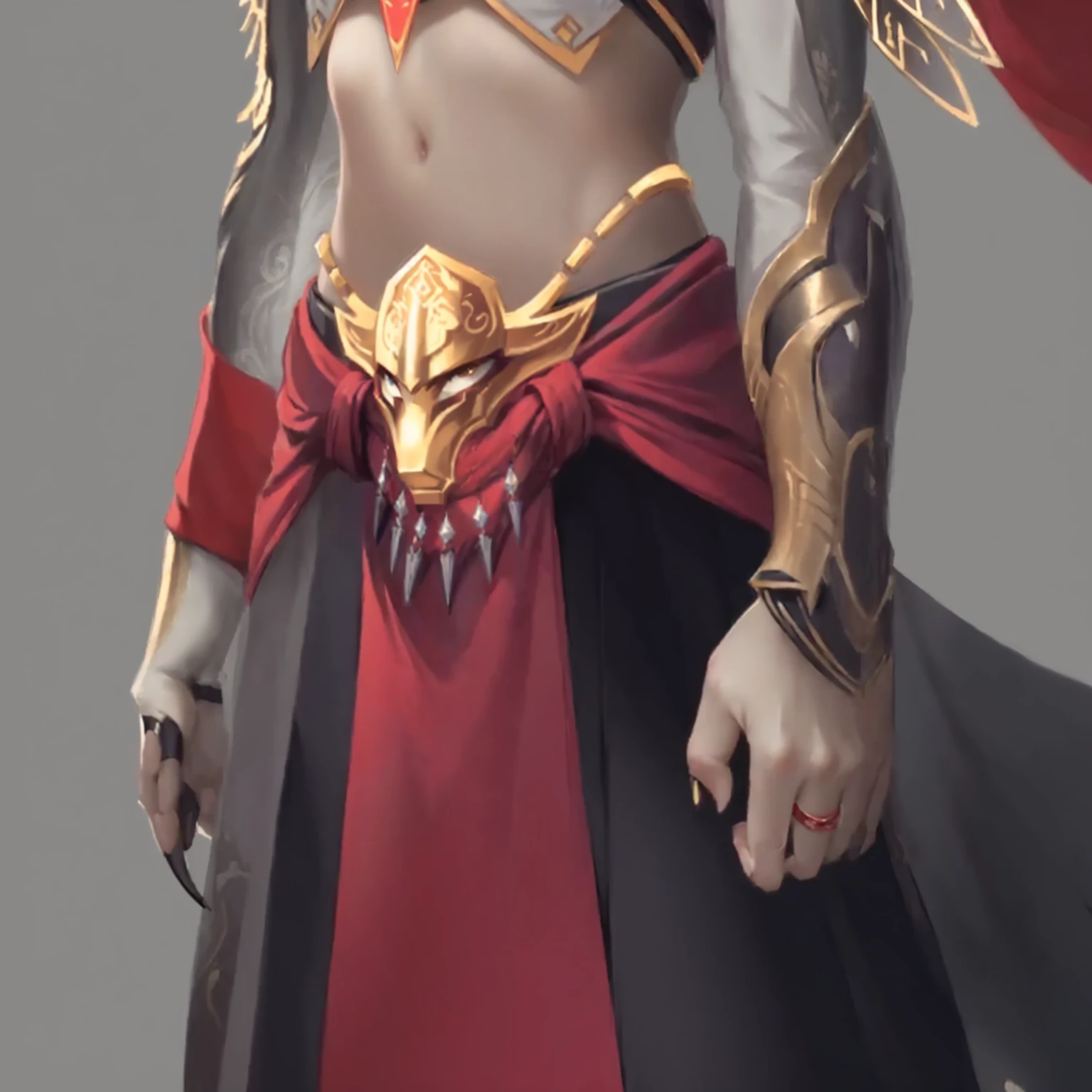 Close-up of woman in red and black clothes, Onmyoji detailed art, Character Art Close-up, detailed Whole body concept, detailed Whole body concept art, Kushat Krenz Key Women in Art, Full body details, Onmyoji Portrait, Super detailed fantasy characters, Whole body concept, Close-up characters, Character Close-up, Epic and beautiful character art