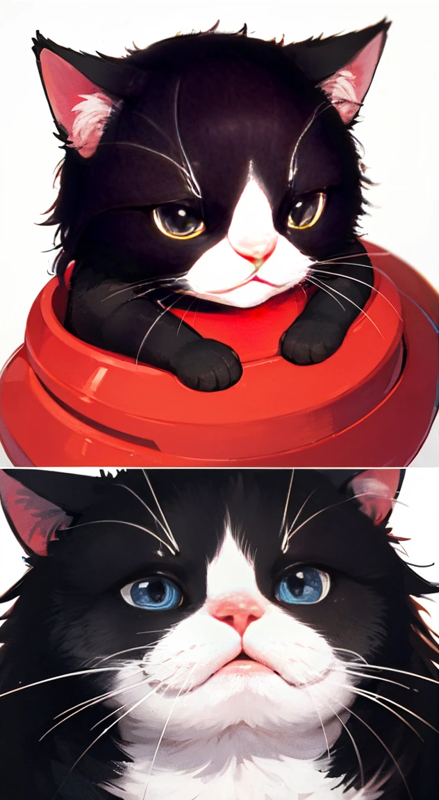 cute cat, White Background, Stylized, Children&#39;s drawings