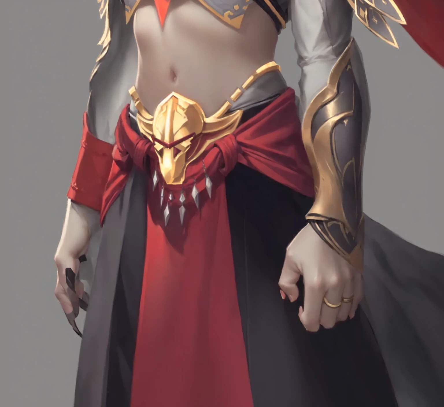 Close-up of woman in red and black clothes, Onmyoji detailed art, Character Art Close-up, detailed Whole body concept, detailed Whole body concept art, Kushat Krenz Key Women in Art, Full body details, Onmyoji Portrait, Super detailed fantasy characters, Whole body concept, Close-up characters, Character Close-up, Epic and beautiful character art