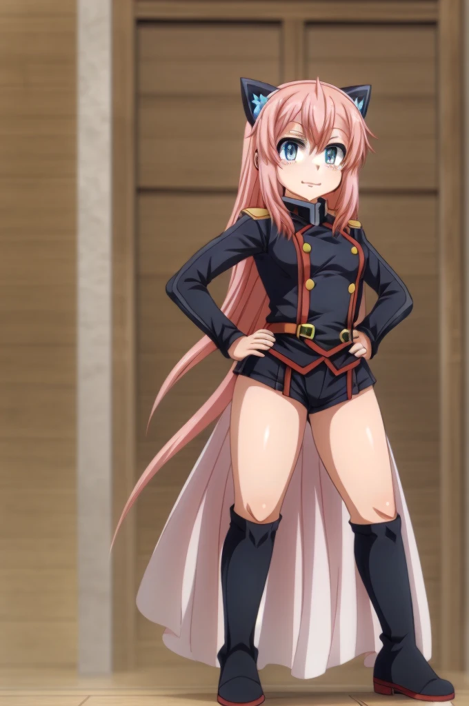 ookawamura nei, 8k, masterpiece, absurdres, anime, full body, standing, hand on hip