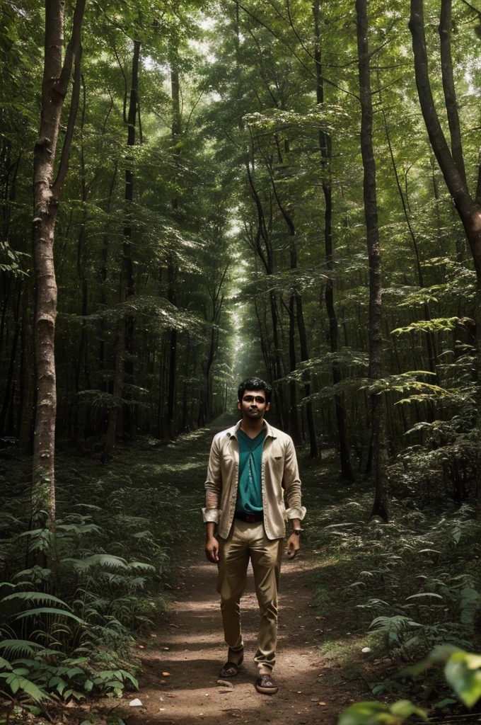 One evening, Anshul followed a beautiful butterfly into the forest. The tranquility and freshness of the forest were a stark contrast to the frightening stories he had heard. It was his first time in such a beautiful forest. As he admired the forest's beauty, lost in deep thought, he suddenly heard a sweet and mysterious voice, "Anshul, stop!"
