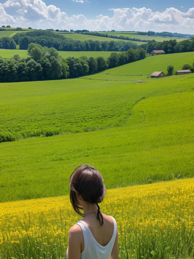 summer, countryside, hot day, field,