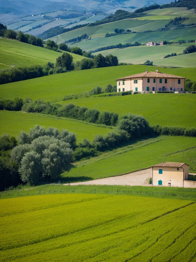 summer, Italy, countryside, Private house, hot day, field,