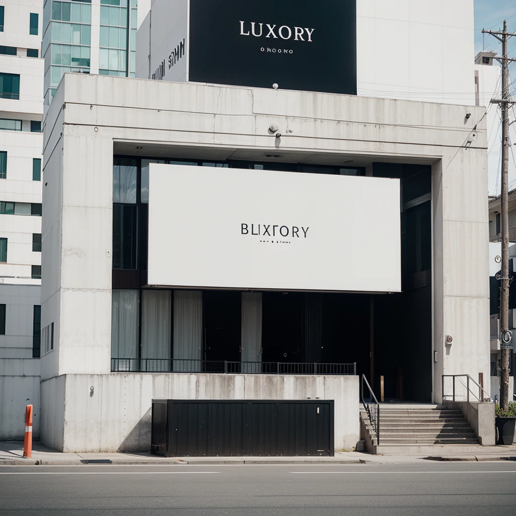 Design a billboard mockup for a luxury fashion brand featuring a minimalist aesthetic.