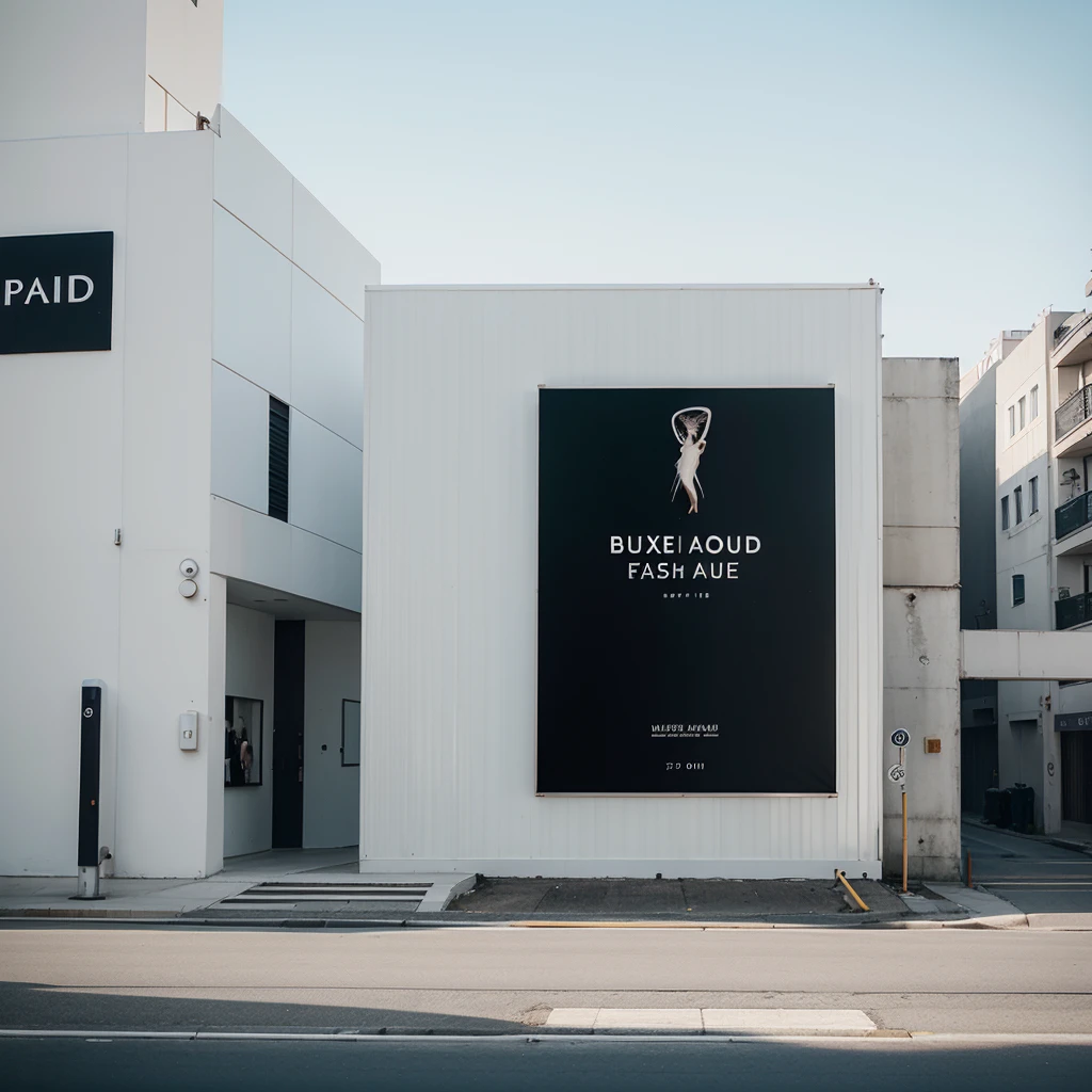 Design a billboard mockup for a luxury fashion brand featuring a minimalist aesthetic.