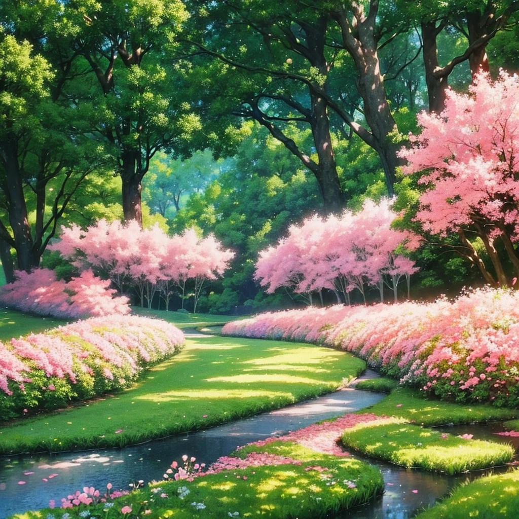 anime scene of a path through a forest with flowers and trees, animated background art, anime lush john 8k forests, animated background, anime nature, anime countryside landscape, beautiful animated landscape, Beautiful anime scene, animated landscape, Anime Beautiful Peace Scene, animated landscape concept art, animated landscape, anime nature wallpap, anime movie background, magical forest in the background