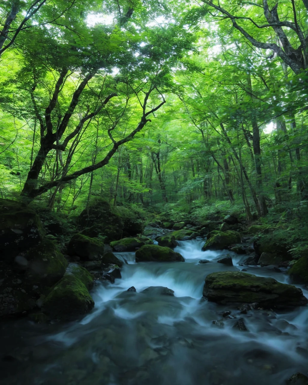 Japanese Landscape、river、Mountain stream、forest、Realスティック、Real、4K、8K、High Definition