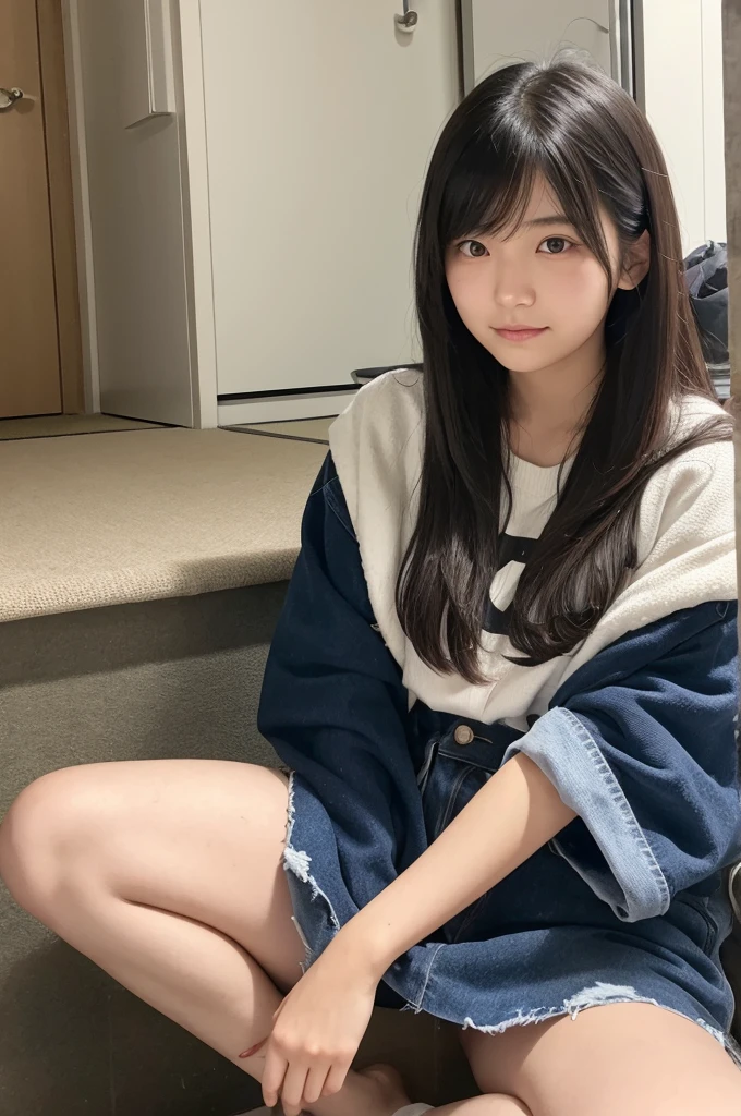 A 20-year-old Japanese woman's nipples and naked body are visible through her transparent clothing.