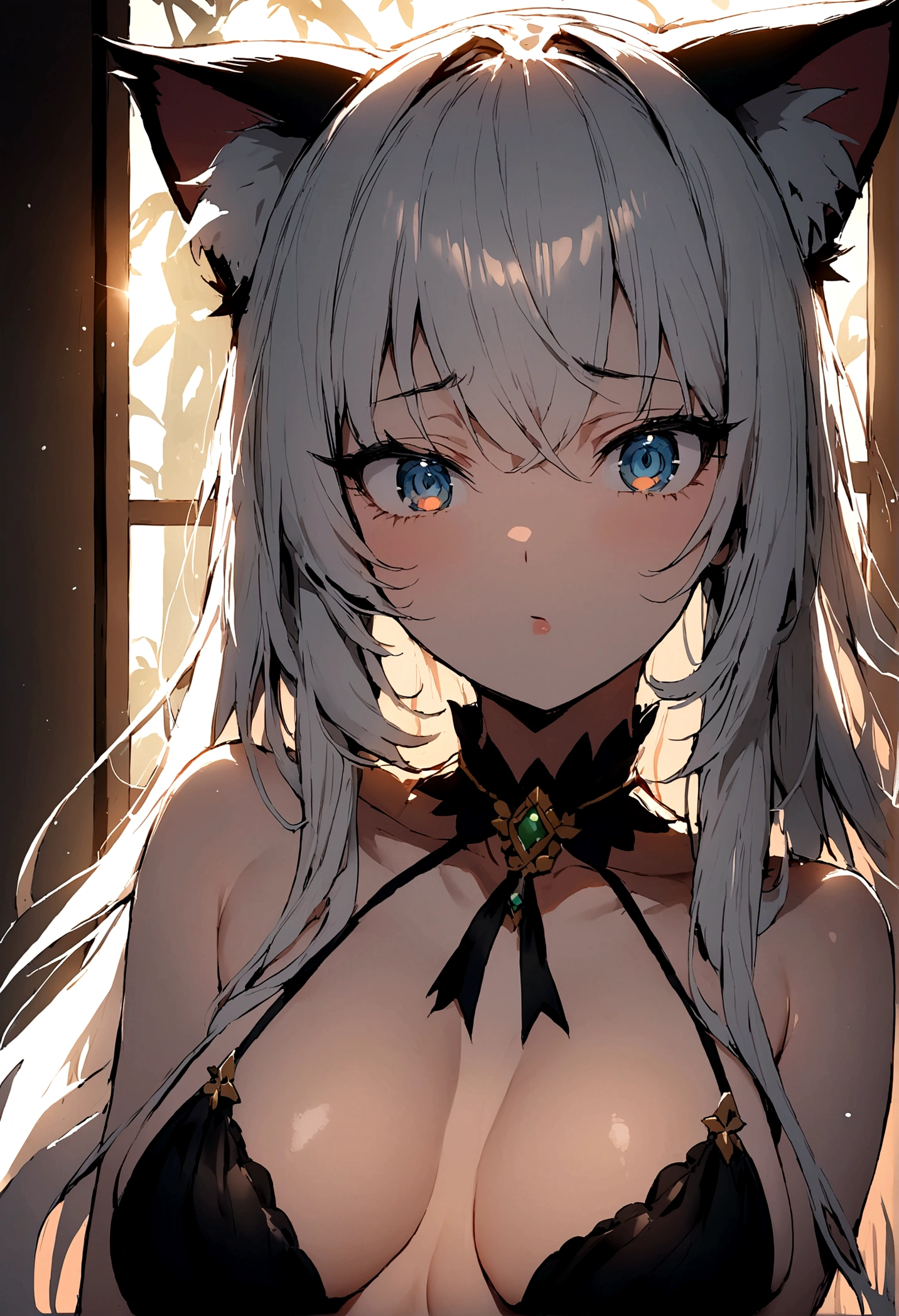 beautiful,(Sexy),Elegant women,Mature,big eyes,Long hair,Summer,Cat ear,cute