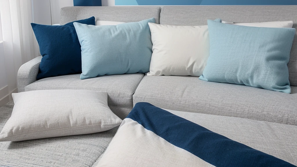 A minimalist geometric pattern in shades of blue and white, with clean lines and subtle textures.