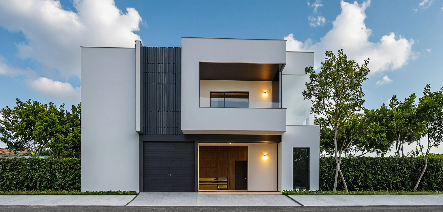 Masterpiece, high quality, best quality, authentic, super detail, outdoors, onestoreyvillaXL, aiaigroup, house style modern on the street, ((luxury villa)), stairs, white wall ,road,pavement, grass, trees, sky, cloud, (daylight:1.1),
