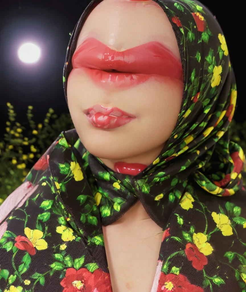 ((thick lips:1.9)), Lace, (Happy smile), (((HIJAB MALAY GIRL))), masutepiece, High quality, UHD 32K, Realistic face, Realistic skin feeling , A Japanese Lady, , , Very cute and baby-like face, (((FLAT CHEST))), (Night time at forest), ((look In front at the camera and SADNESS)), (((FLUORESCENCE))), (((CUTE GIRL))), ((RED & YELLOW LIPS)), ((Floral Pattern)) little wearing strapless bra, strapless colorful bra, dark night horror scary place (from behind up) seductive pose
