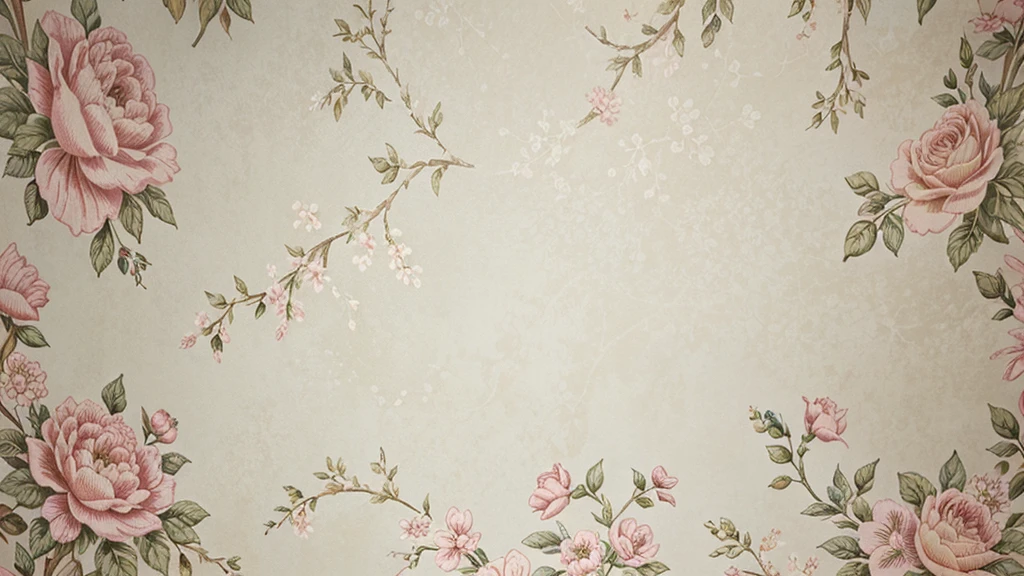 "A vintage floral wallpaper with intricate details and pastel colors, reminiscent of Victorian-era designs.