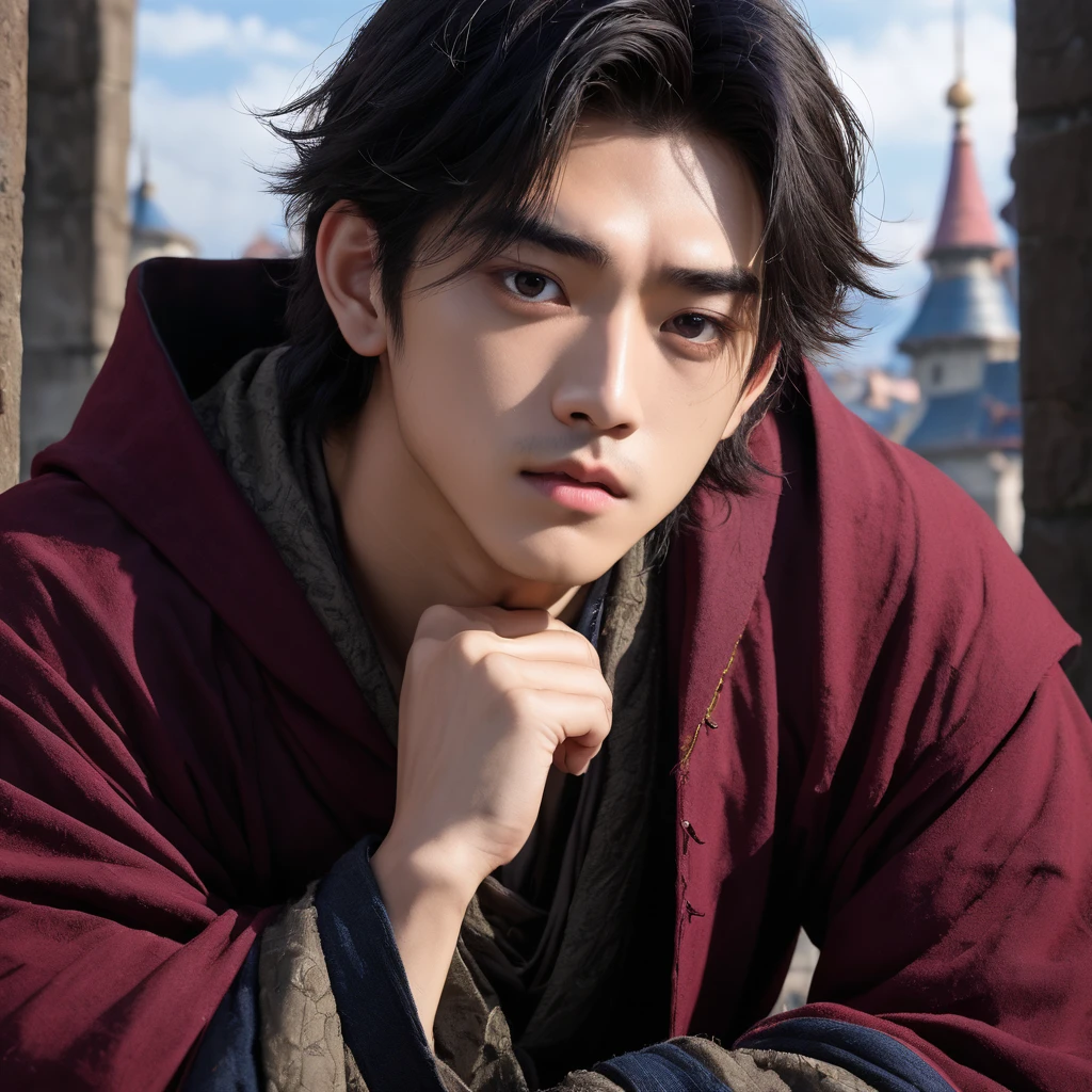 20-year-old male、Hunchback、8K Ultra HD, high quality、Lonely
