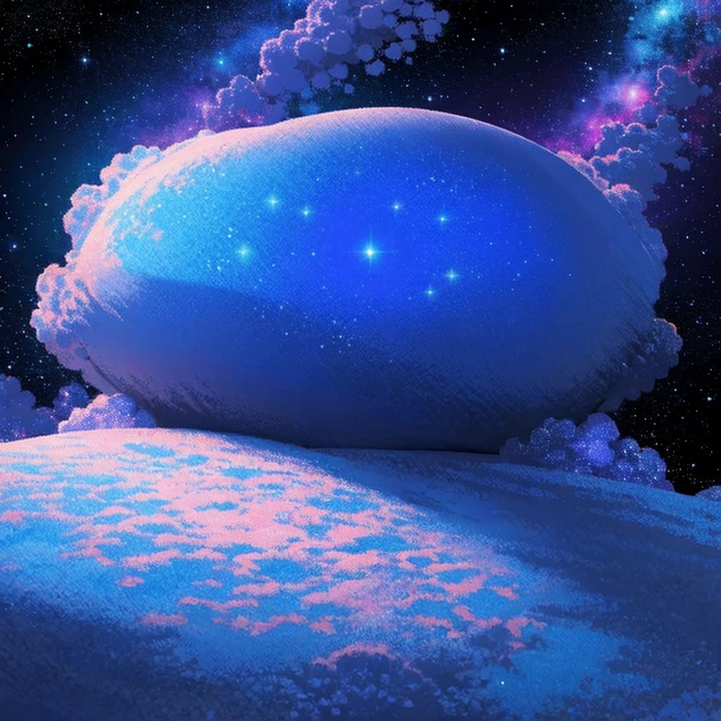 game pad, with galaxy space background, blue , purple
