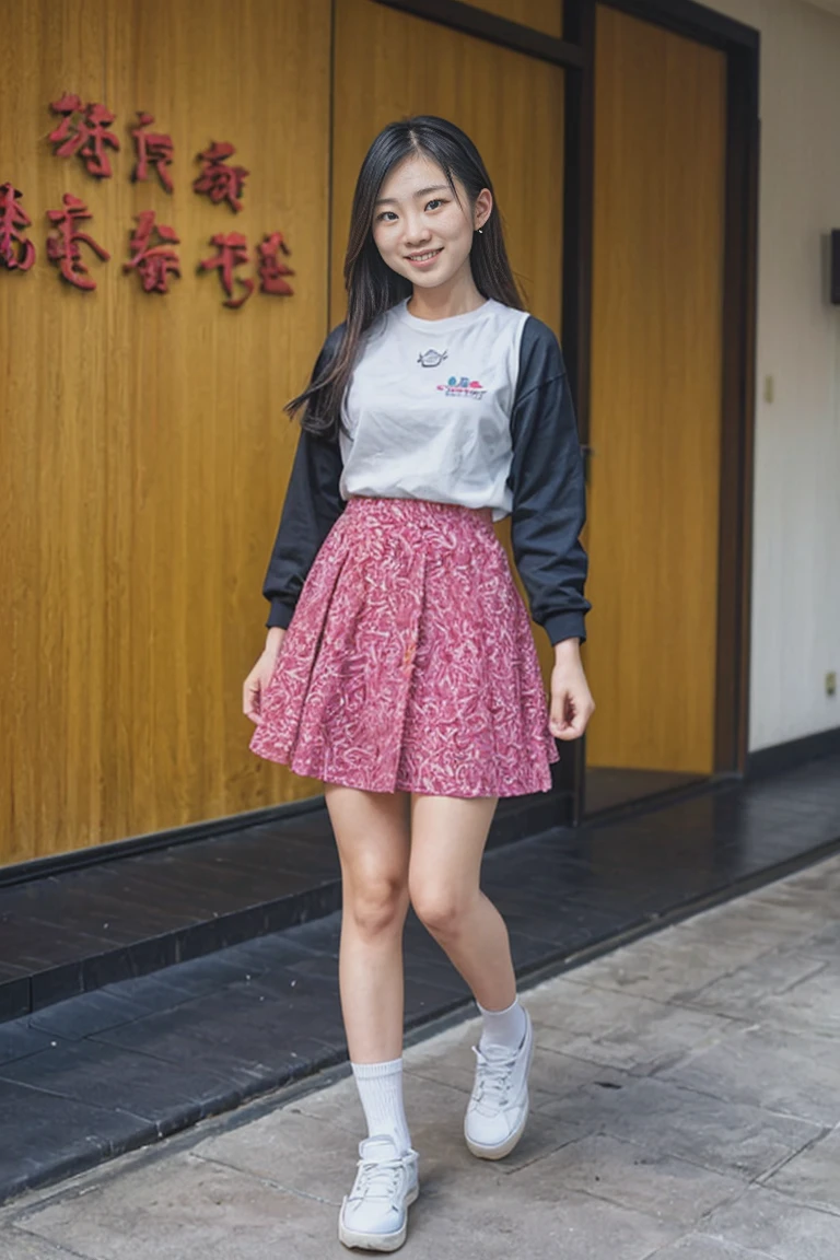 actual ,Beautiful Taiwanese young women ,skirt