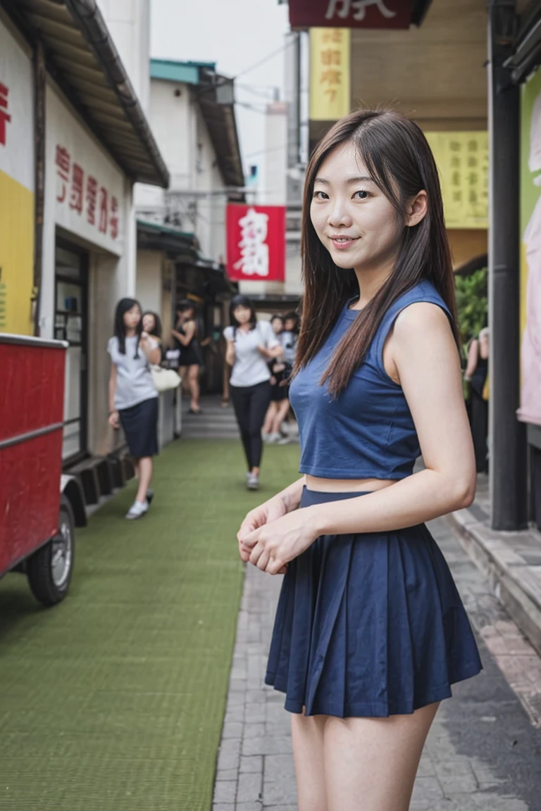 actual ,Beautiful Taiwanese young women ,skirt