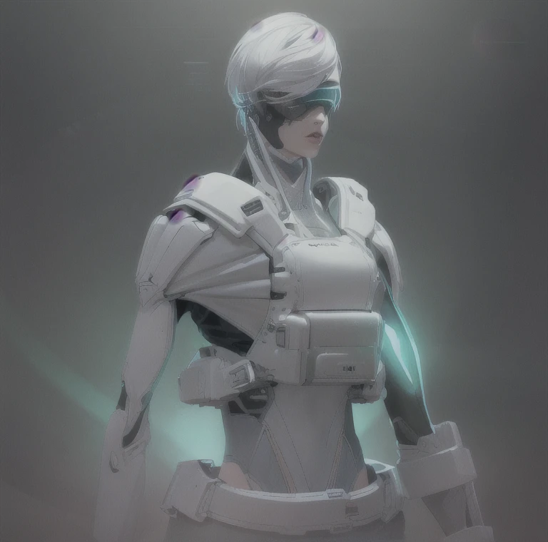 ((The best quality)), ((Masterpiece)), (Very detailed:1.3), ..............3D, beautiful (Cyberpunk:1.3) hacker woman, short hairstyle,short hair, Return to viewer, Thick hair, Operating computer terminal, head mounted display, computer server, LCD screen, fiber optic cable, Company logo, HDR (High Dymanic Range), ray tracing, NVIDIA RTX, super resolution, Unreal 5, Subsoil Scatter, PBR texture, Post-processing, Anisotropic filtering, depth of field, maximum sharpness and sharpness, Multilayer textures, Albedo y Highlight Maps, Surface shading, Accurate simulation of light-material interactions, perfect proportions, octane rendering, duotone lighting, Low ISO, white balance, rule of thirds, wide opening, 8K RAW, efficient sub-pixels, sub-pixel convolution, glow particles, dynamic pose