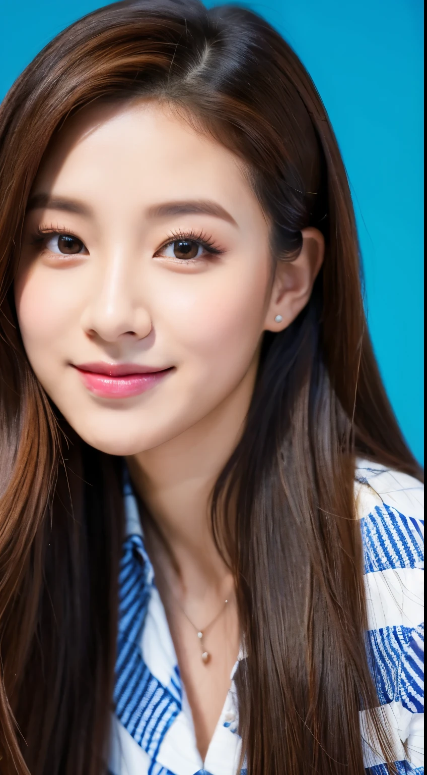 arafed woman with long brown hair and a pink checkered top, jisoo of blackpink, jisoo from blackpink, portrait jisoo blackpink, portrait of jossi of blackpink, jossi of blackpink, kim doyoung, tzuyu from twice, sun yunjoo, park ji-min, lee ji - eun, lee ji-eun, headshot profile picture, cute korean actress